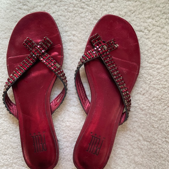 Pelle moda brand elegant rhinestone red Beaded Sandals - Picture 1 of 6
